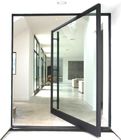 High Security Aluminium Pivot Doors White / Black Open Easily Thermal Insulation